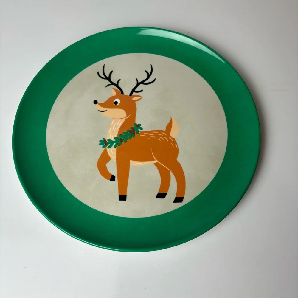 Wondershop melamine christmas holiday polar bear, reindeer and tree plate set